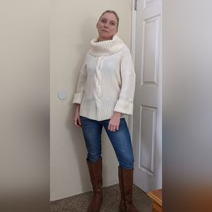 Talbots Small Petite Cable Knit Turtleneck